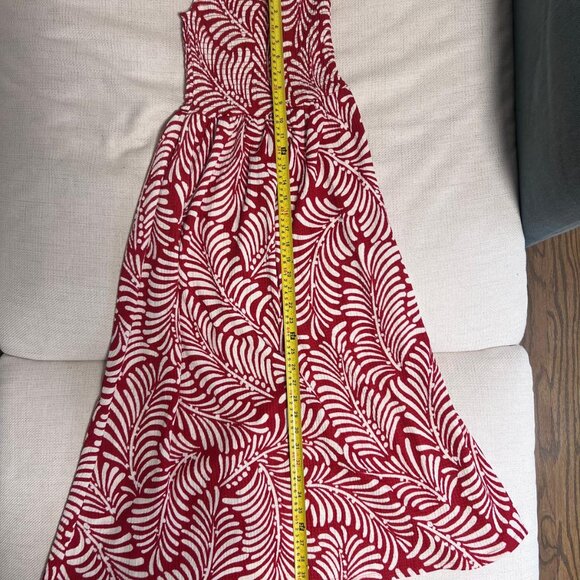 H&M Red and White Leaf Print Smocked Sundress – Size XS – NEVER WORN - Picture 3 of 5